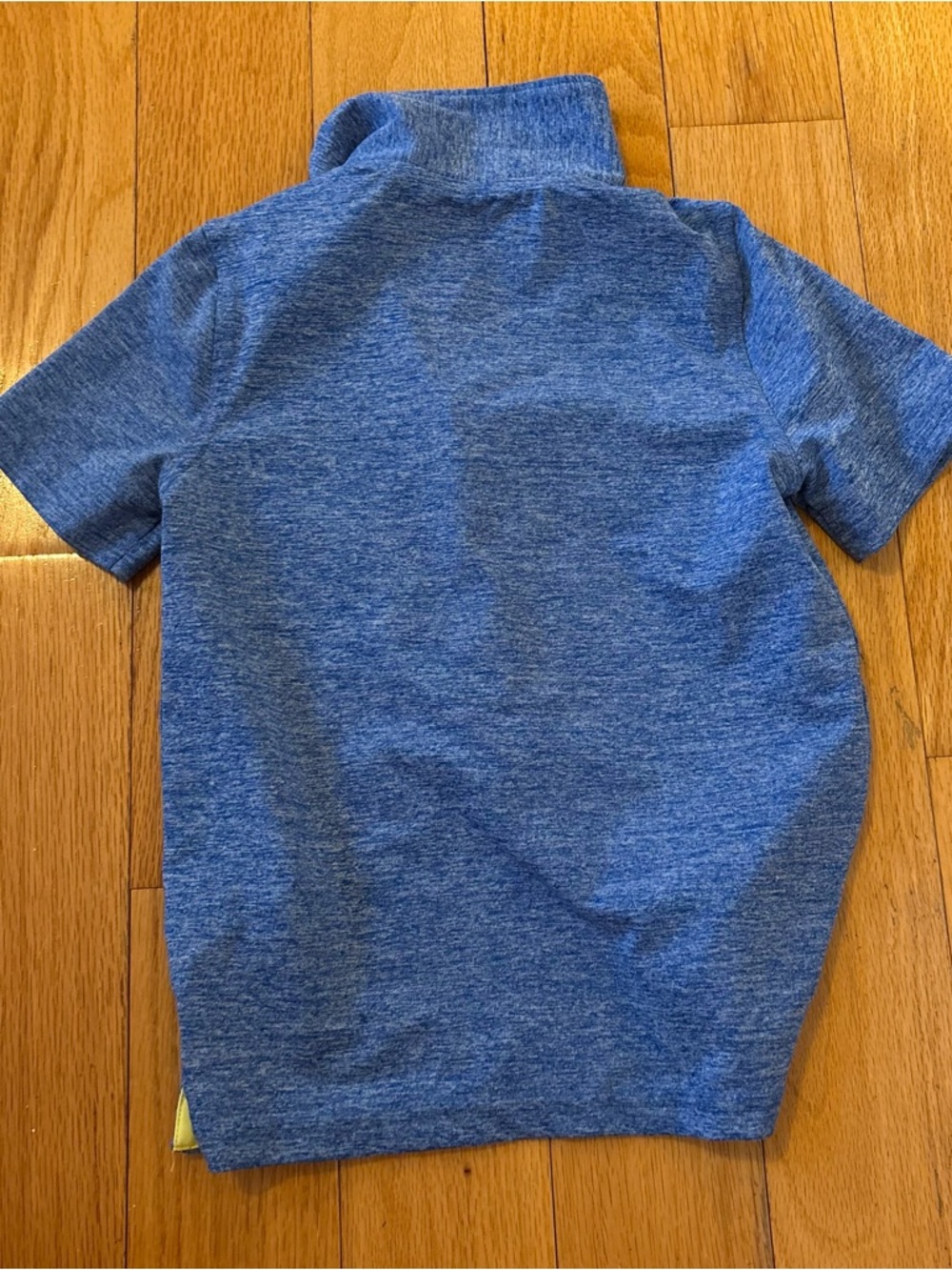 Tommy Bahama Blue Heather Polo with Yellow Collar Trim - Picture 3 of 3